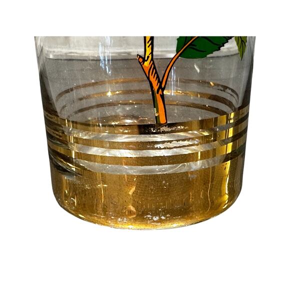 West Virginia Glass Company Vintage 1950's 'Orchard' Gold Hi-Ball Glasses-Set 4 - Picture 15 of 16